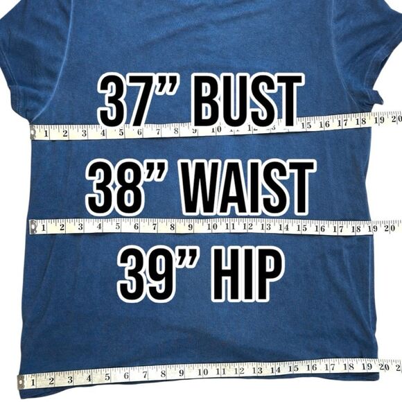 ❌❌ NOT FOR SALE Cable & Gauge Blue Short Sleeve Tie Front Tee Sz L - Picture 7 of 11